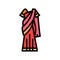 sari traditional clothing color icon vector illustration