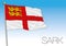 Sark island flag, United Kingdom, vector illustration