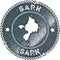 Sark map vintage stamp.