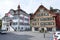 Sarnen, Switzerland - 1 October 2016: The central square of Sarnen on the Swiss Alps