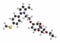 Saroglitazar diabetes drug molecule (dual PPAR agonist). Atoms are represented as spheres with conventional color coding: hydrogen