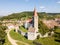 Saros pe Tarnave, fortified walled monument lutheran church near Biertan town in Sibiu, Transylvania, Romania.