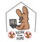 Sars cov 2 crisis work from home banner poster. Cute bunny on video confrencing call covid 19 infographic for kids