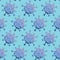 SARS-CoV-2 seamless pattern with regular and symmetric elements distribution.