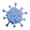 SARS-CoV-2 virion schematic representation. COVID-19 infectious agent. Painted sketch isolated on white background.