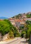 Sartene, Corsica island, France. Vertical cityscape