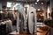 Sartorial Elegance Stylish Three-Piece Suit Display in a Luxury Men\\\'s Fashion Store