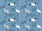 Sarus Whooping Crane Cartoon Seamless Wallpaper