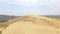 Sarykum is the largest sand dune in Europe. Dagestan nature reserve. Drone view
