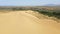 Sarykum is the largest sand dune in Europe. Dagestan nature reserve. Drone view