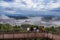 Sasebo city view from Yumihari overlook, Nagasaki, Japan.