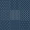 Sashiko seamless indigo dye pattern with traditional white Japanese embroidery