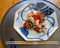 Sashimi dish served in gourmet restaurant.