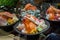 Sashimi raw fish seafood rice bowl, japanese food cusine