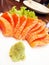 Sashimi salmon.