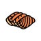 sashimi salmon color icon vector illustration