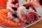 Sashimi salmon octopus