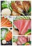 Sashimi shrimp, eel, tuna, salmon