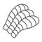 Sashimi thin line icon, asian and food, sushi sign, vector graphics, a linear pattern on a white background.