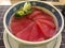 Sashimi.Tuna sliced with rice