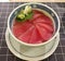 Sashimi.Tuna sliced with rice