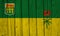 Saskatchewan Flag Over Wood Planks