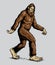 Sasquatch, Yeti, Bigfoot walking vector illustration