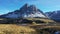 Sass de Putia, Passo delle Erbe plateau, Alta Badia, Sud Tirol, Italy. Aerial of Sass de Putia in the Italian Dolomites, Italy.