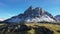 Sass de Putia, Passo delle Erbe plateau, Alta Badia, Sud Tirol, Italy. Aerial of Sass de Putia in the Italian Dolomites, Italy.