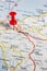 Sassari pinned on a map of Italy