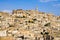 Sassi di Matera. Panoramic view for beautiful medieval city of the caves in sunny day