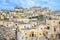 Sassi di Matera panoramic view of historical centre Sasso Caveoso of old ancient town with rock cave houses