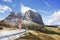 Sassolungo Langkofel Group of the Italian Dolomites Mountains. View from Sella Pass.