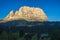 Sassolungo or Langkofel Mountain Group at sunrise, Dolomites, Tr