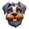 Sassy Schnauzer Animal Sticker: Detailed Portraiture And Caricature Faces