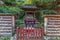 Sasuke Inari jinja. Small Inari statues at upper shrine. Kamakura, Japan.