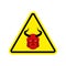 Satan Warning sign yellow. Demon Hazard attention symbol. Danger
