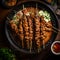 Satay Dive: Skewer Plunge into Rich Peanut Sauce Amidst Night Market Hues