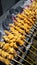 Satay indonesian food street food grill cooking on charcoal chicken satay hot