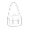 Satchel Cross-Body Bag messenger silhouette bag. Fashion accessory technical illustration. Vector satchel front 3-4 view