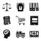 Satchel icons set, simple style