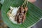 Sate ayam. chicken skewer