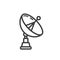 Satelite antenna glyph icon vector on white background.