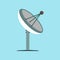 Satellite antenna broadcast space tv illustration vector icon. Sign global web business information wave. Industry parabolic dish