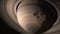 Satellite Cassini is approaching Saturn. Cassini Huygens is an unmanned spacecraft sent to the planet Saturn. CG animation. Elemen