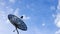 Satellite dish antennas under blue sky