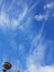 Satellite dish and blue sky.