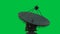 Satellite dish isolated on green screen