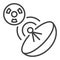 Satellite Dish and Radiation vector Parabolic Antenna icon or sign in thin line style