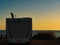 Satellite dish on roof of caravan